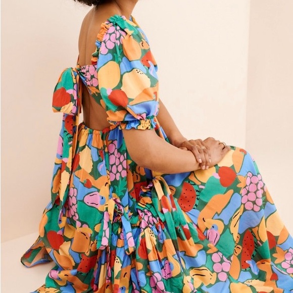 FARM Rio Fruit Landscape Cotton Blend Midi Dress - Picture 7 of 10